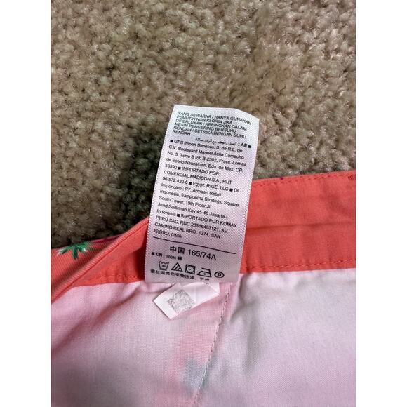 Old Navy Women's Coral Shorts With Palm Trees Size 10 Summer Tropical E388 - Picture 6 of 10